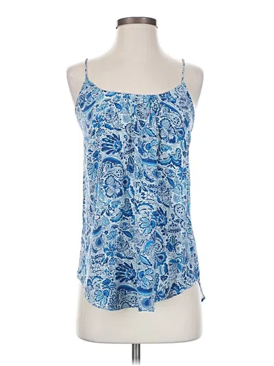Pre-owned Amour Vert Sleeveless Silk Top Blue Halter Neckline Tops