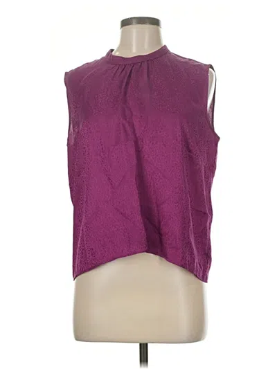 Pre-owned Amour Vert Sleeveless Silk Top Purple Halter Neckline Tops