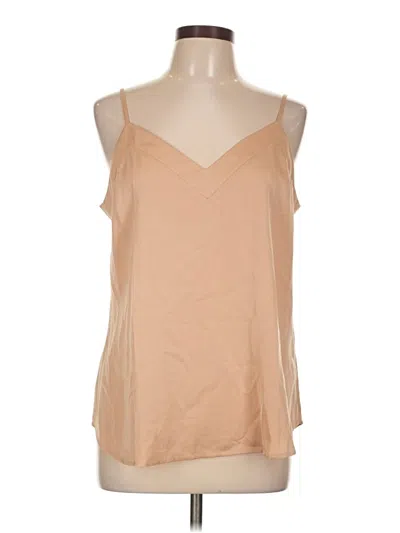 Pre-owned Amour Vert Sleeveless Silk Top Tan Sweetheart Neckline Tops In Brown