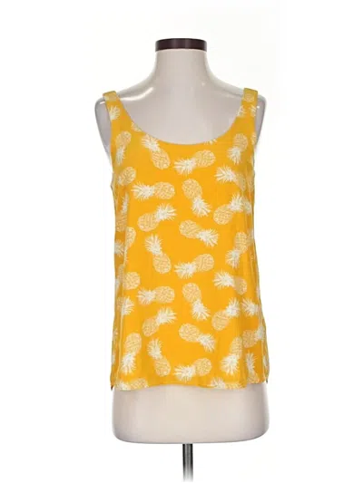 Pre-owned Amour Vert Sleeveless Top Yellow Scoop Neck Tops