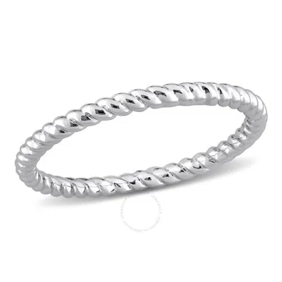 Amour Wedding Band Ring In 14k White Gold In Metallic