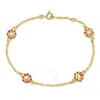 Amour White Enamel Rolo Chain Link Station Bracelet In 14k Yellow Gold - 6.5+0.5 In. In Yellow