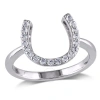 Amour White Topaz Horseshoe Ring In Sterling Silver In White