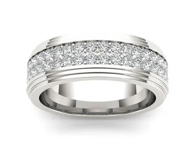 Pre-owned Amouria 14k White Gold 1.15ct Diamond Men's Wedding Band Ring In White/colorless