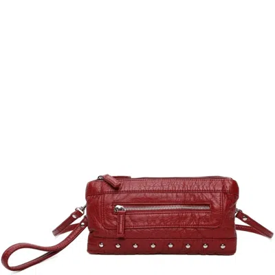Ampere Creations Malie Three Way Wristlet In Burgundy In Red