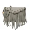 Ampere Creations Women's Dallas Fringe Crossbody Bag In Dark Grey In Gray