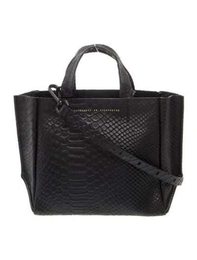 Pre-owned Ampersand As Apostrophe Embossed Leather Shoulder Bag In Black