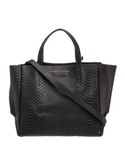 Pre-owned Ampersand As Apostrophe Embossed Leather Top Handle Bag W/ Tags In Black