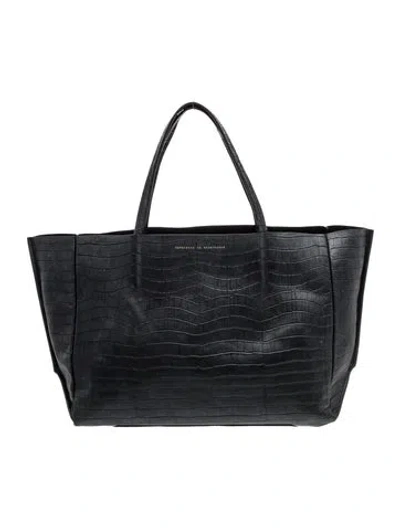 Pre-owned Ampersand As Apostrophe Embossed Leather Tote In Black