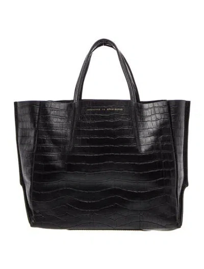 Pre-owned Ampersand As Apostrophe Embossed Leather Tote In Black