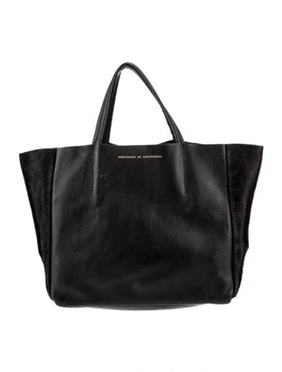 Pre-owned Ampersand As Apostrophe Leather Top Handle Bag In Black
