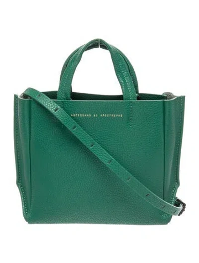 Pre-owned Ampersand As Apostrophe Leather Top Handle Bag In Green