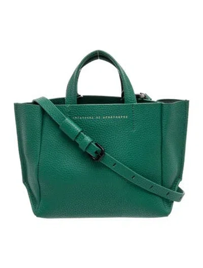 Pre-owned Ampersand As Apostrophe Leather Top Handle Bag In Green