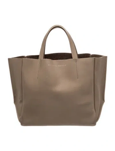 Pre-owned Ampersand As Apostrophe Leather Top Handle Bag In Neutral