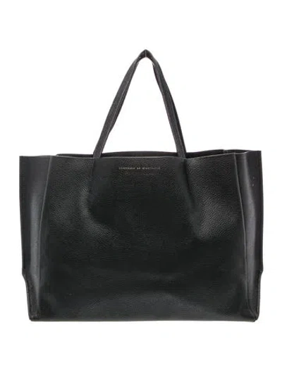 Pre-owned Ampersand As Apostrophe Leather Tote In Black