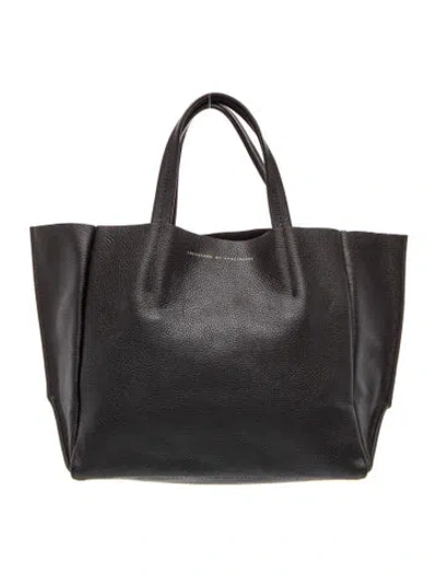 Pre-owned Ampersand As Apostrophe Leather Tote In Black