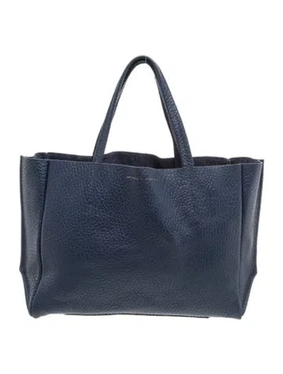 Pre-owned Ampersand As Apostrophe Leather Tote In Blue