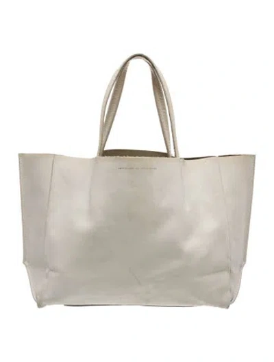 Pre-owned Ampersand As Apostrophe Leather Tote In Gray