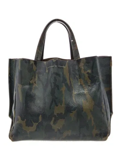 Pre-owned Ampersand As Apostrophe Leather Tote In Green