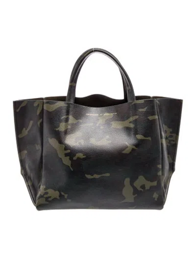 Pre-owned Ampersand As Apostrophe Leather Tote In Green