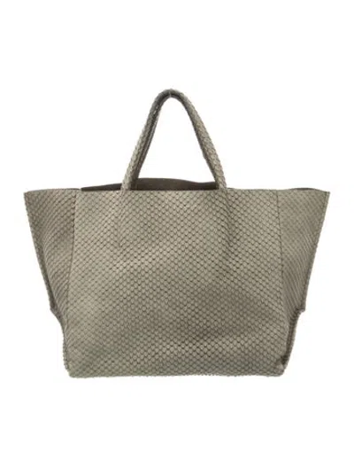 Pre-owned Ampersand As Apostrophe Leather Tote In Grey