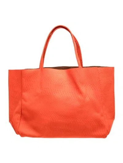 Pre-owned Ampersand As Apostrophe Leather Tote In Red