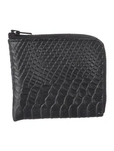 Pre-owned Ampersand As Apostrophe Snakeskin Pouch In Black