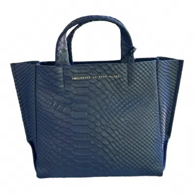 Ampersand As Apostrophe Women's Python Mini Tote In Blue