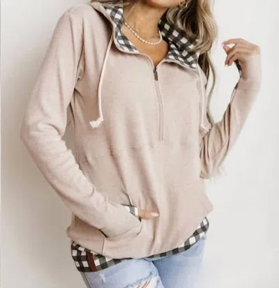 Ampersand Ave Ancing Queen Halfzip Sweatshirt In Tan In Multi