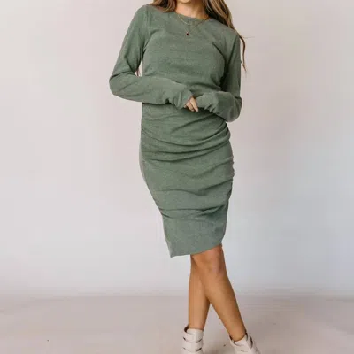 Ampersand Ave Better Than Basics Long Sleeve Dress In Rosemary In Green