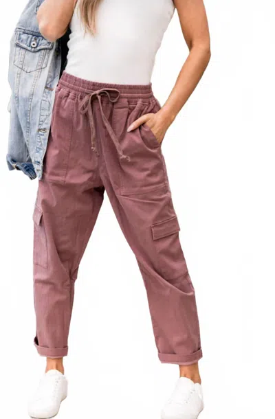 Ampersand Ave Cargo Crop Pants In Mauve In Purple