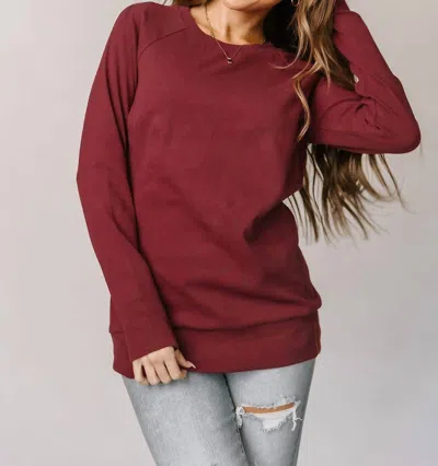Ampersand Ave Classic Pullover In Cranberry In Burgundy