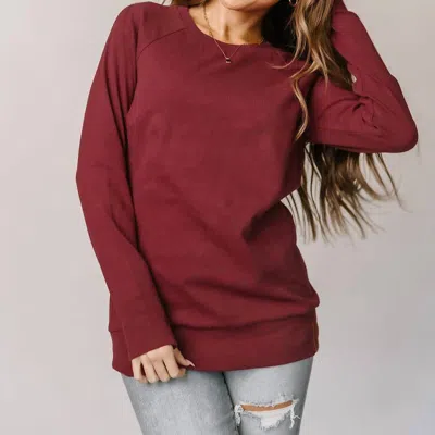 AMPERSAND AVE CLASSIC PULLOVER IN CRANBERRY