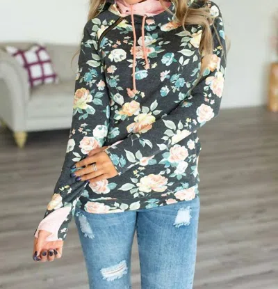 Ampersand Ave Coming Up Roses Double Hoodie In Multi