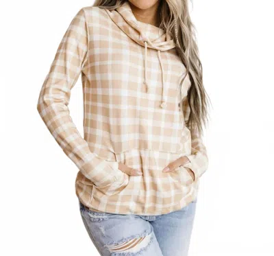 Ampersand Ave Cowlneck Sweatshirt In Lost In Love In Neutral