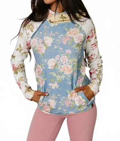 Ampersand Ave Double Hood Sweatshirt In Secret Garden In Multi