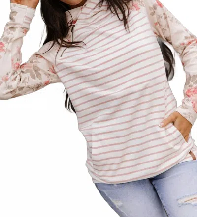 Ampersand Ave Double Hooded Sweatshirt In Blossom Breeze In Multi