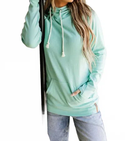 Ampersand Ave Doublehood Sweatshirt In Aqua In Multi