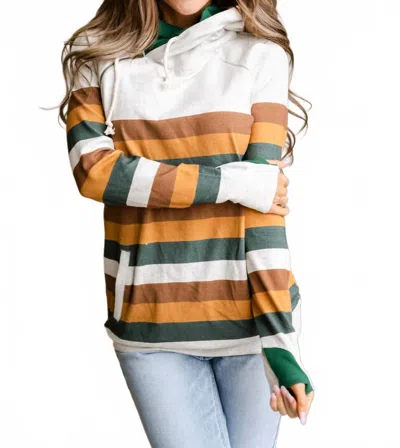 Ampersand Ave Doublehood Sweatshirt In Autumn Leaves In Multi