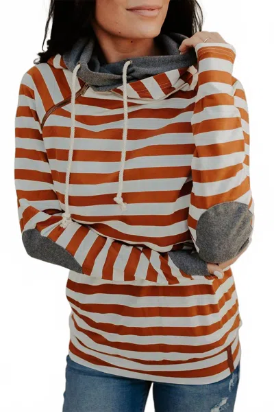 Ampersand Ave Doublehood Sweatshirt In Autumn Sunrise In Multi
