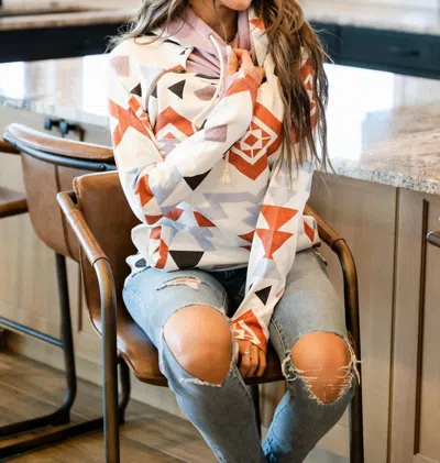 Ampersand Ave Doublehood Sweatshirt In Feel The Sunset In Multi