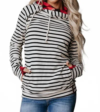 Ampersand Ave Doublehood Sweatshirt In Feeling Festive In Multi