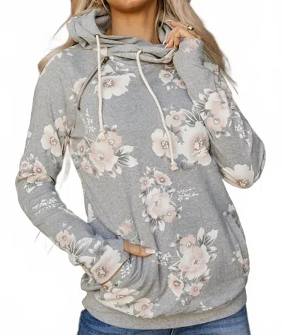 Ampersand Ave Doublehood Sweatshirt In Goal Digger In Gray