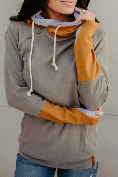 Ampersand Ave Doublehood Sweatshirt In Harvest Glow In Gray