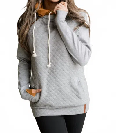 Ampersand Ave Doublehood Sweatshirt In It's In The Air In Gray