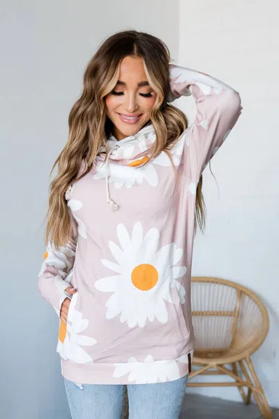 Ampersand Ave Doublehood Sweatshirt In Lazy Daisy In Multi
