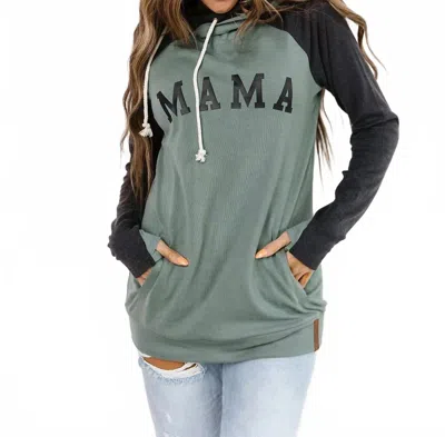 Ampersand Ave Doublehood Sweatshirt In Mama Sea Green In Multi