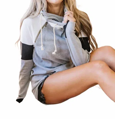Ampersand Ave Doublehood Sweatshirt In Moonlight Mist In White