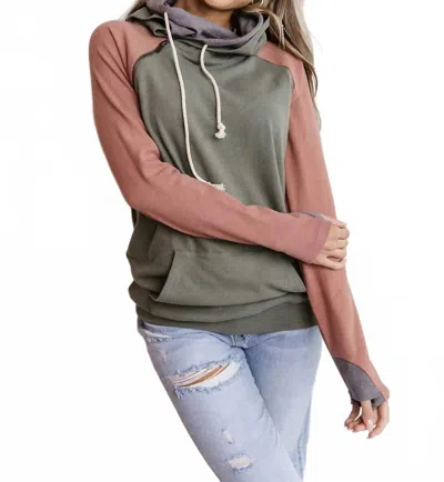 Ampersand Ave Doublehood Sweatshirt In Note To Self In Gray