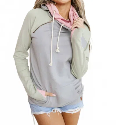 Ampersand Ave Doublehood Sweatshirt In One Of A Kind In Gray